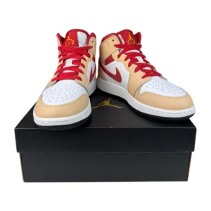 Boty Air Jordan 1 Mid Light Curry Cardinal (GS)