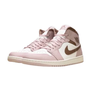 Bota Jordan 1 Mid Pink Oxford Brown (Women's)