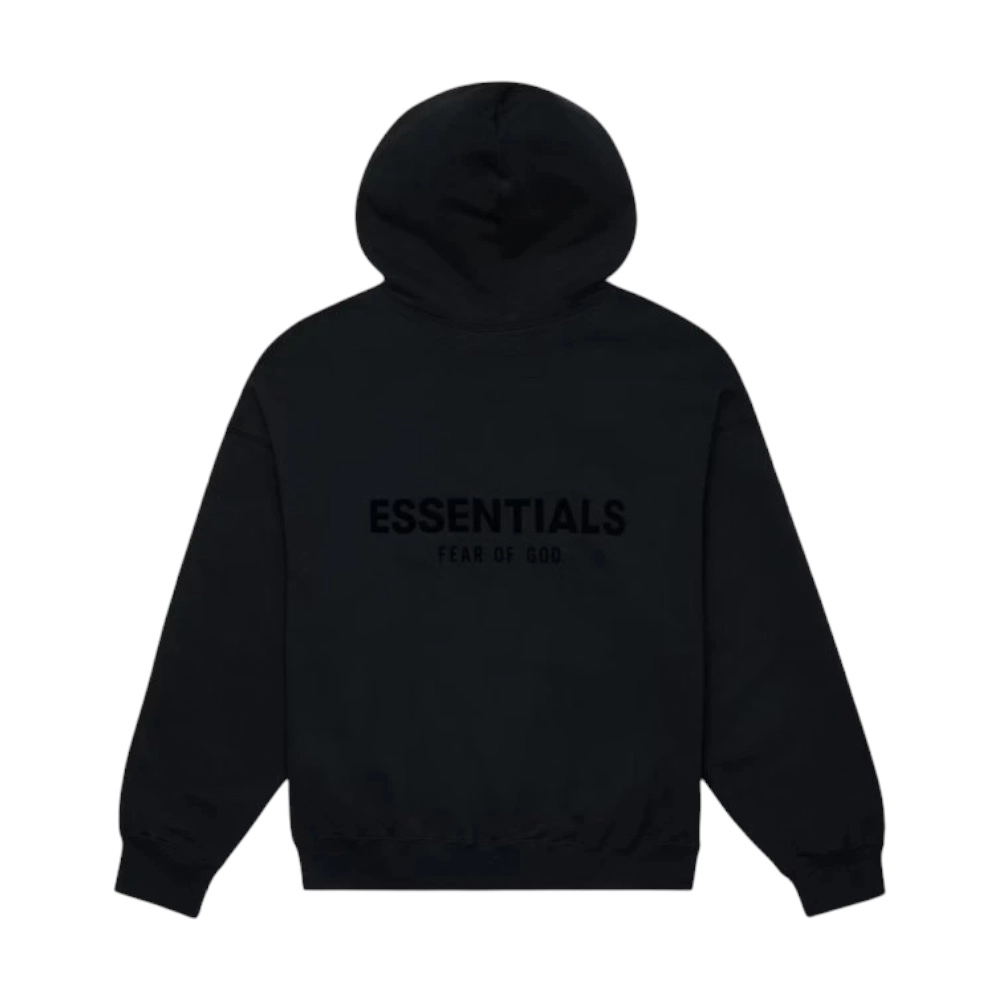 Mikina Fear of God Essentials Pullover Chest Logo Hoodie Stretch Limo/Black