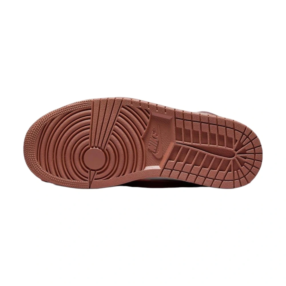 Bota Jordan 1 Mid Dusty Peach Night Maroon (Women's)