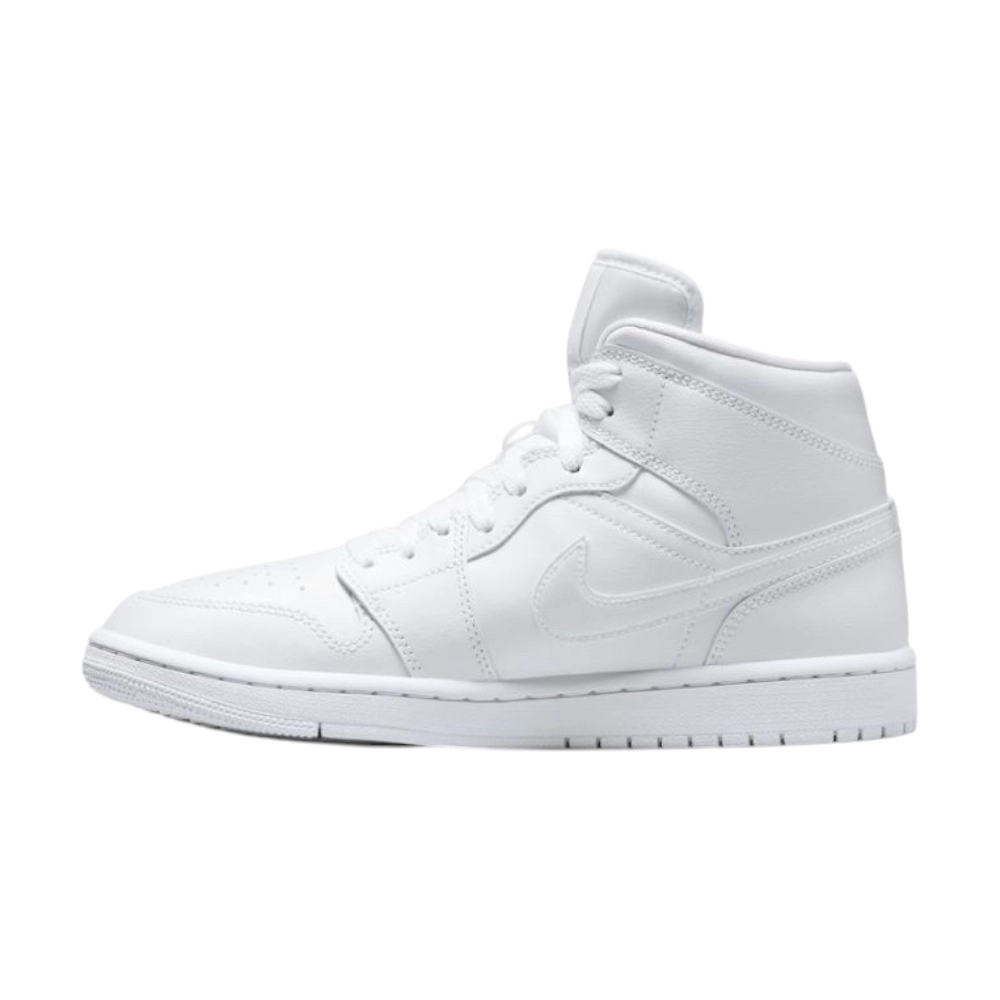 Bota Jordan 1 Mid Triple White