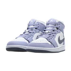Bota Jordan 1 Mid White Indigo Haze