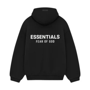 Bota Fear of God Essentials Fleece Hoodie Black (FW24)