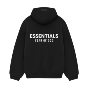 Bota Fear of God Essentials Fleece Hoodie Black (FW24)