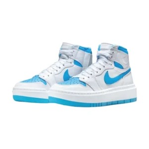 Bota Jordan 1 Elevate High White Dark Powder Blue (Women's)