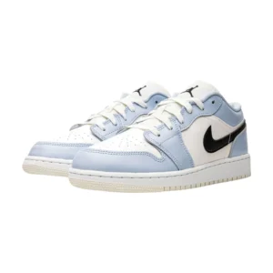 Bota Jordan 1 Low Ice Blue Black (GS)