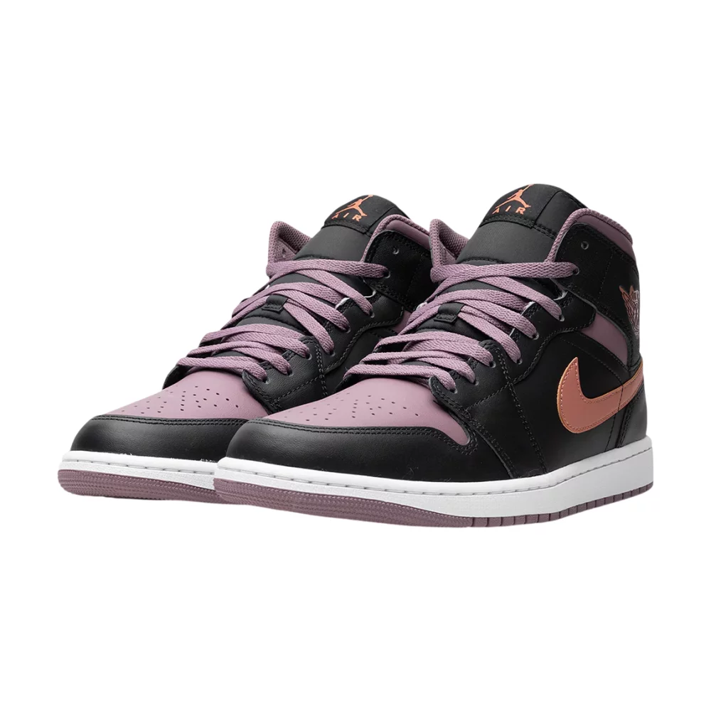 Bota Jordan 1 Mid SE Black Sky J Mauve White Sky J Orange (GS)