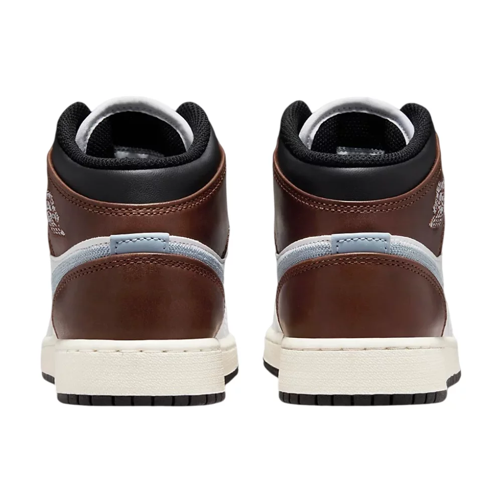 Bota Jordan 1 Mid SE White Brown Blue Grey (GS)