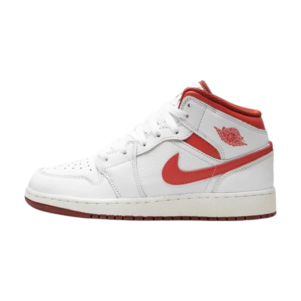 Bota Jordan 1 Mid SE White Dune Red (GS)