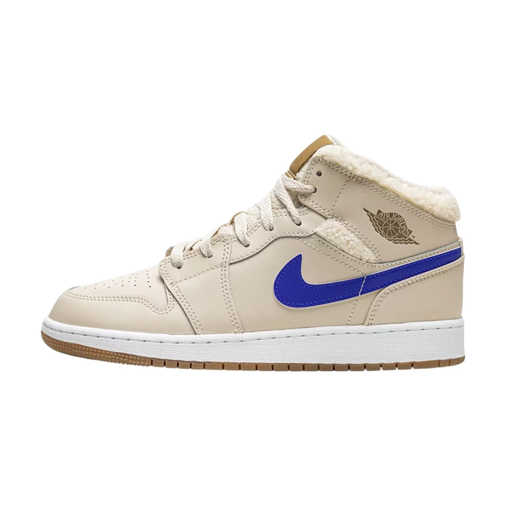 Bota Jordan 1 Mid Utility Fleece Pearl White (GS)