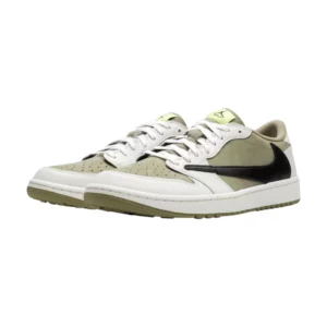 Bota Jordan 1 Retro Low Golf Travis Scott Neutral Olive