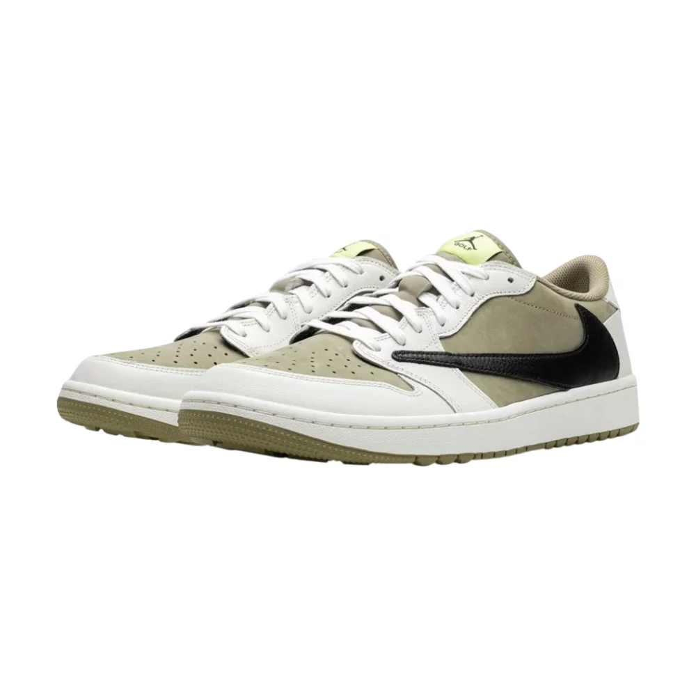 Bota Jordan 1 Retro Low Golf Travis Scott Neutral Olive