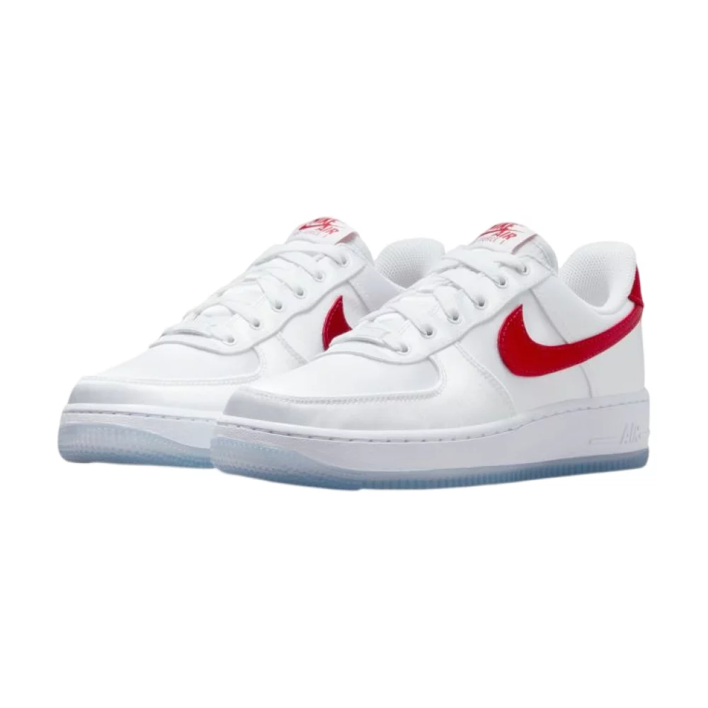 Bota Nike Air Force 1 Low '07 Satin White Varsity Red (Women's)