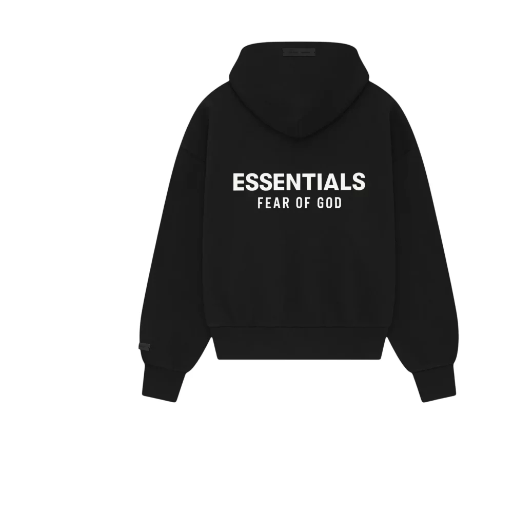 Bota Fear of God Essentials Classic Full Zip Hoodie Jet Black
