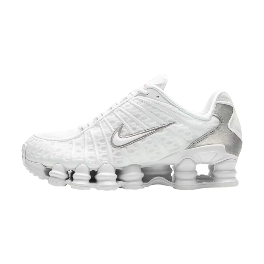Bota Nike Shox TL White Metallic Silver Max Orange (Women's)