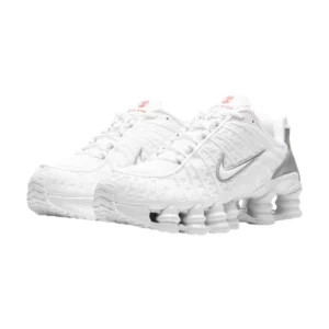 Bota Nike Shox TL White Metallic Silver Max Orange (Women's)
