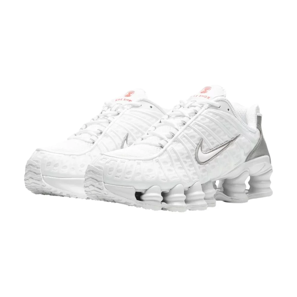 Bota Nike Shox TL White Metallic Silver Max Orange (Women's)