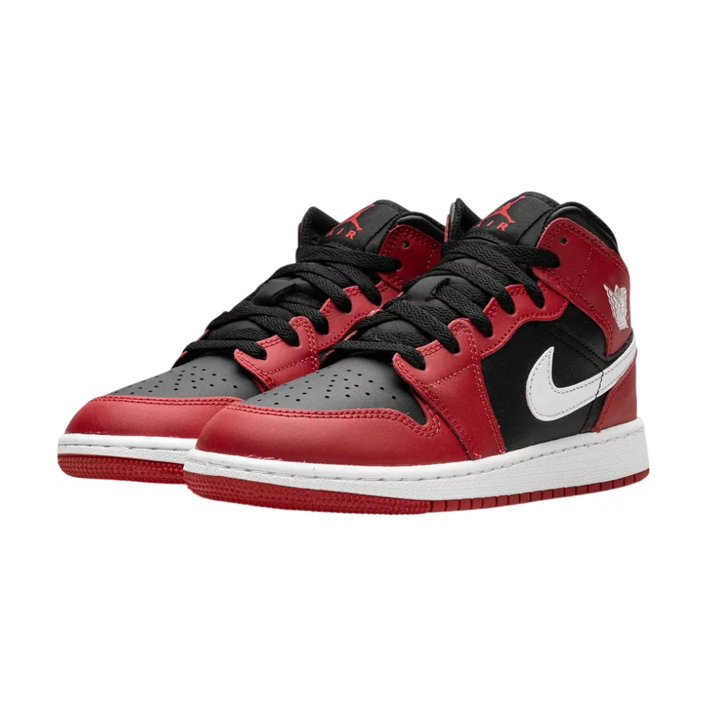 Bota Jordan 1 Mid Gym Red Black White (GS)