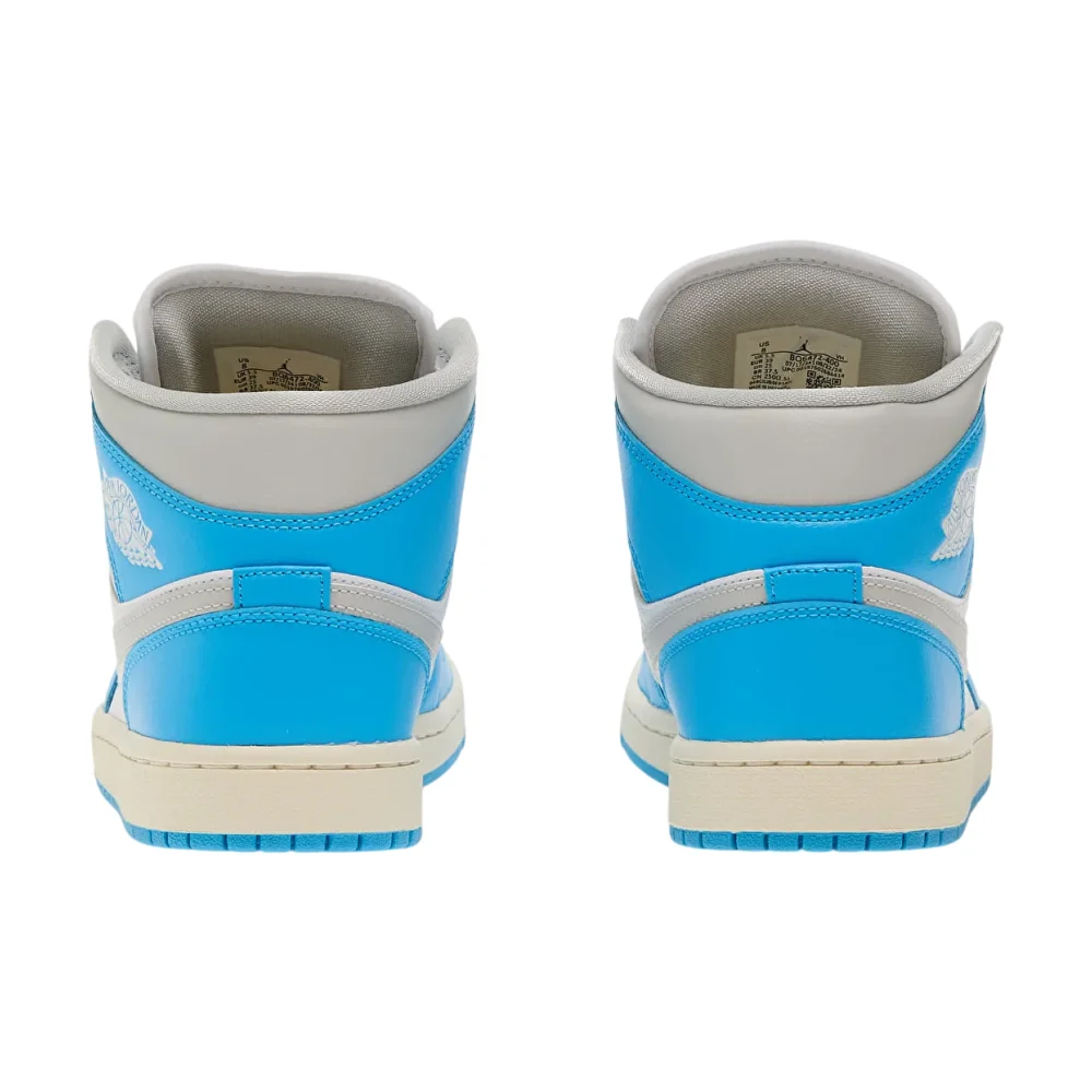Bota Jordan 1 Mid Dark Powder Blue White Sail Neutral Grey (Women's)