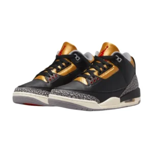 Bota Jordan 3 Retro Black Cement Gold (Women's)