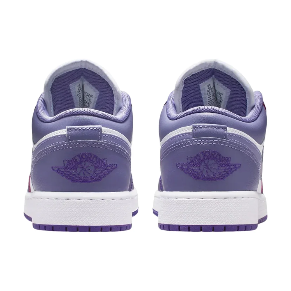Bota Jordan 1 Low Court Purple White Dusty Amethyst (GS)