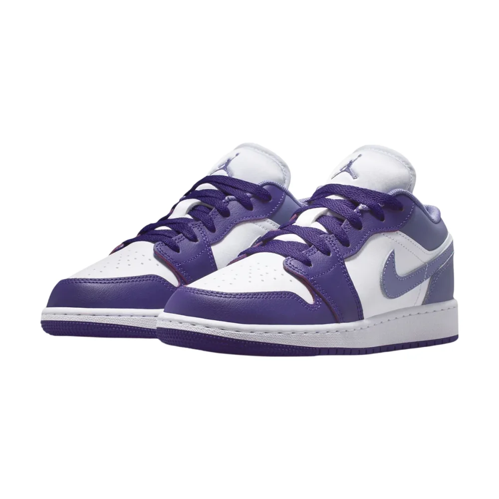 Bota Jordan 1 Low Court Purple White Dusty Amethyst (GS)