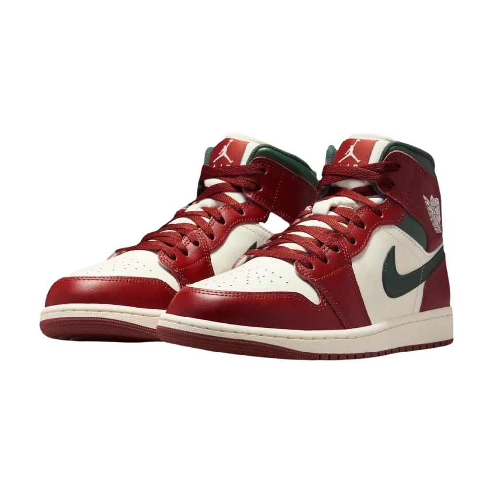 Bota Air Jordan 1 Mid Redstone Midnight Green