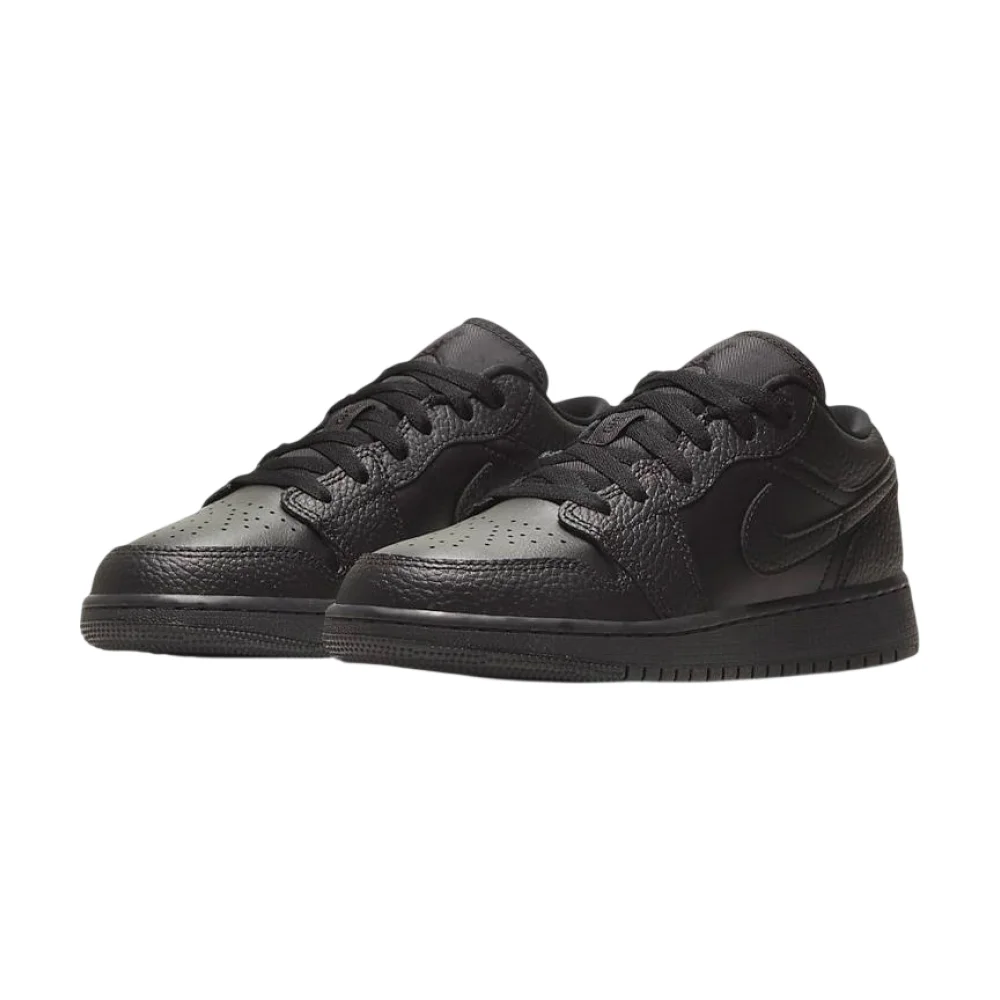Bota Jordan 1 Low Tumbled Leather Black (GS)