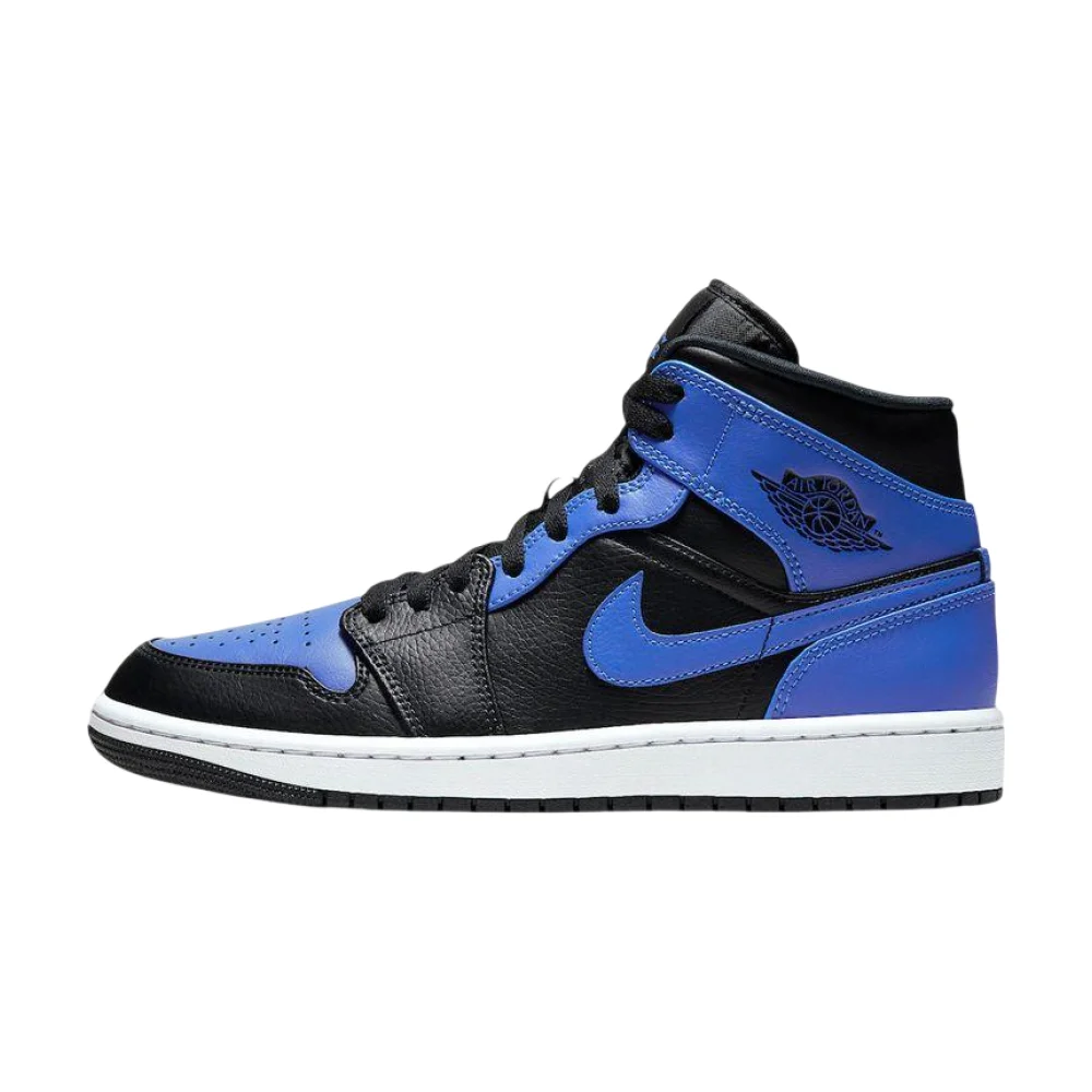 Bota Jordan 1 Mid Hyper Royal Tumbled Leather
